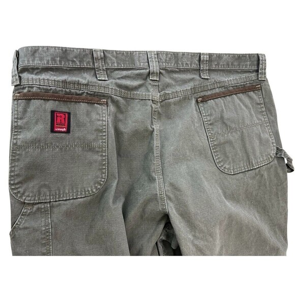 Men's Wrangler Riggs 44x30 Workwear Straight Leg Ripstop Cotton Gray Work Pants - Picture 5 of 10